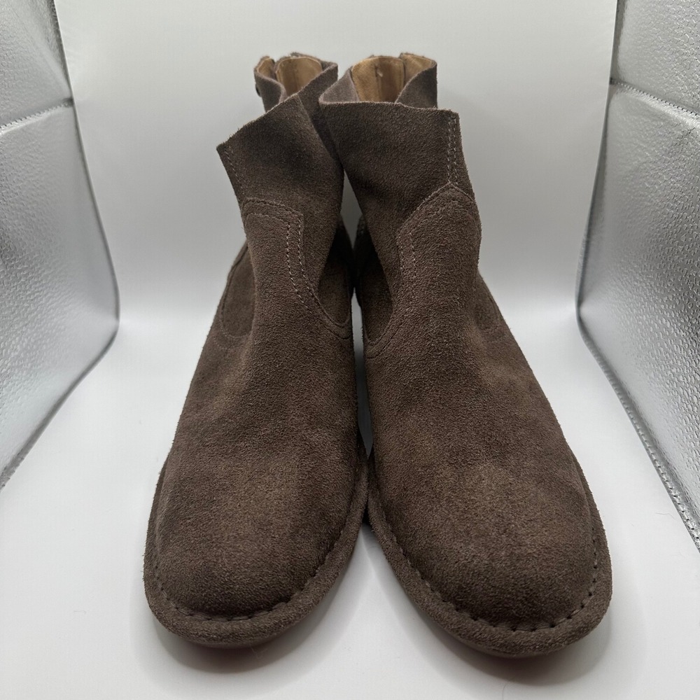 UGG Women's Bandara Brown Velvety Suede Ankle Booties Block Heel Side Zip Size 6 - Picture 3 of 6